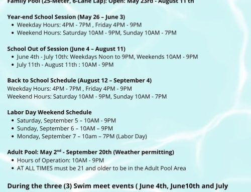 2026 Pool Schedule